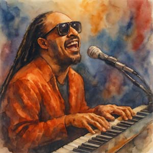 Stevie Wonder performing with passion