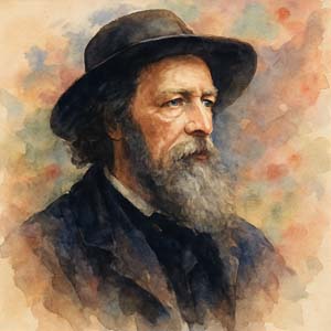 Watercolor portrait of Alfred Tennyson