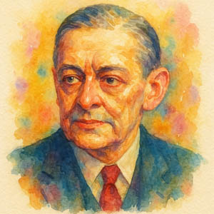 watercolor portrait of Poet T. S. Eliot, a master of the fragmented narrative