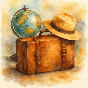 Watercolor U.S. States Visited Map