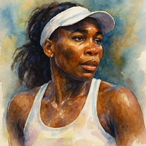 Venus Williams watercolor portrait