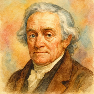 Watercolor portrait of Noah Webster — DailyCelebrations.com