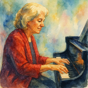 composer Ellen Taaffe Zwilich watercolor portrait
